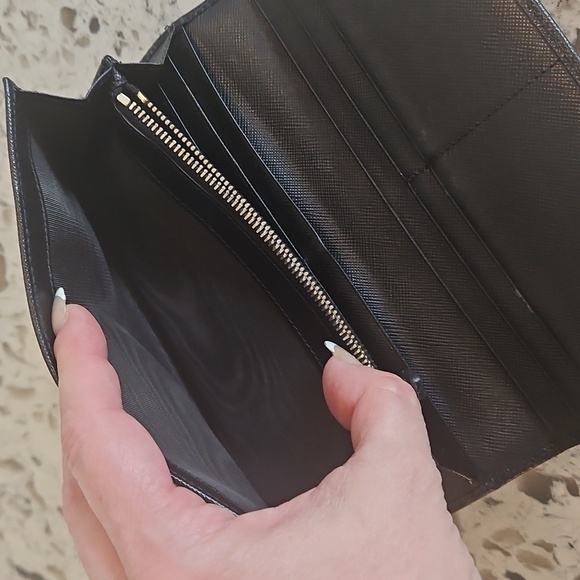 Prada Black Saffiano Leather Wallet with Gold Logo - Like New - Picture 8 of 17